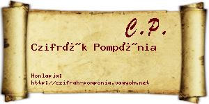 Czifrák Pompónia névjegykártya
